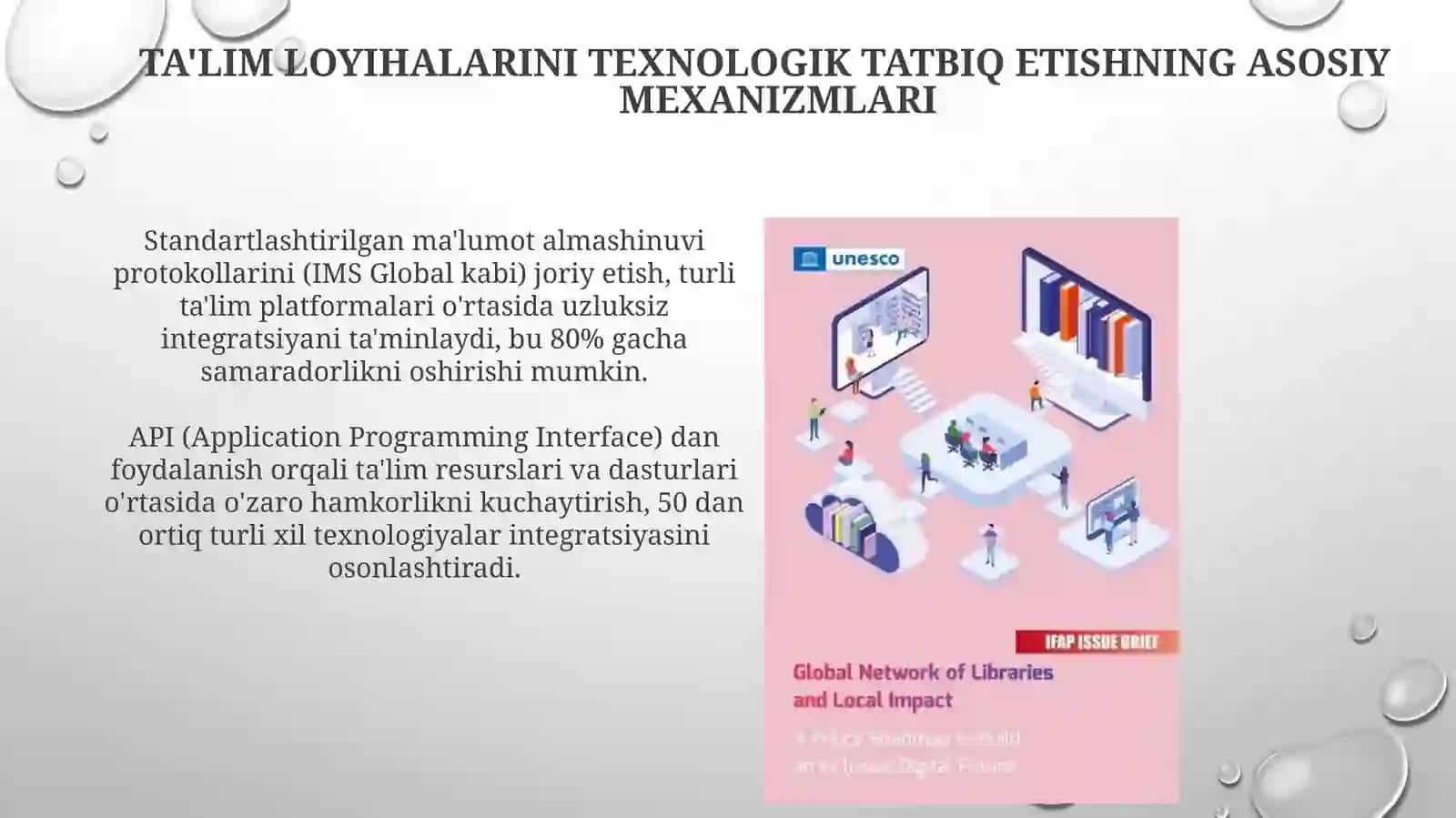 O'quv loyihasini texnologik jihatlarda jarayonida 3