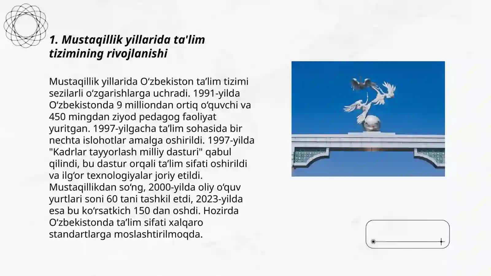 Mustaqillik yillarida O'zbekistondagi ma'naviy madaniy taraqqiyot 3