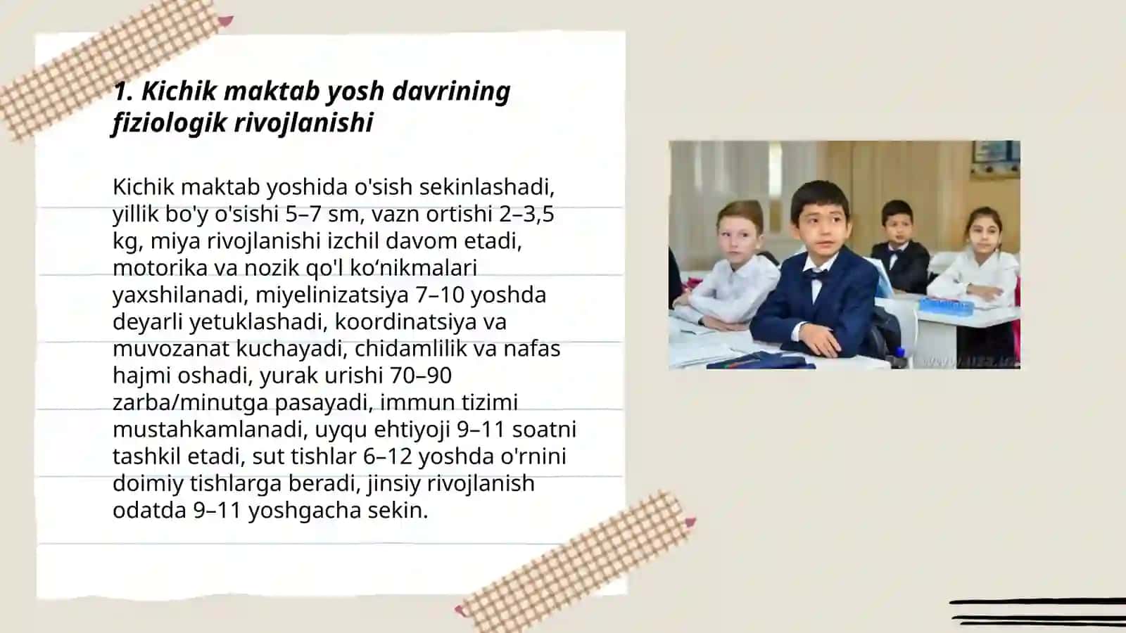 Kichik maktab yosh davrining fiziologik rivojlanishi 3