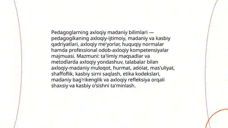 Pedagoglarning axloqiy madaniy bilimlari uning kasbiy o'sishini zaruriy komponenti sifatida 3