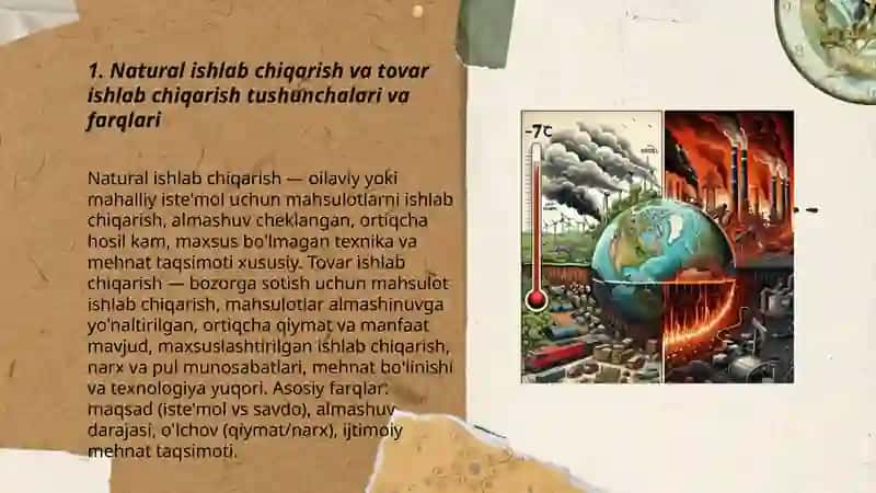 Natural ishlab chiqarishdan tovar ishlab chiqarishga o'tish va uning rivojlanishi 3