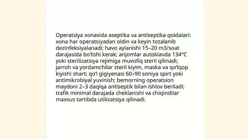 Xirurgiyada gospital infeksiya profilaktikasi 3