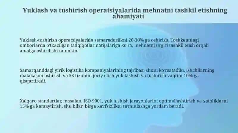Yuklash va tushirish operatsiyalarida mehnatni tashkil etish 3