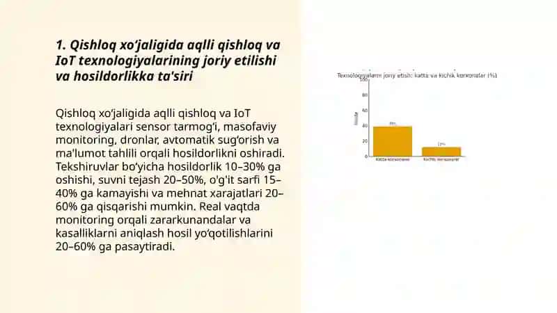 Iqtisodiy sektorlarda yangi texnologiyalarni tadbiq etish va bu jarayonning sektorlar rivojlanishiga ta'siri Xolov Muxammad 3