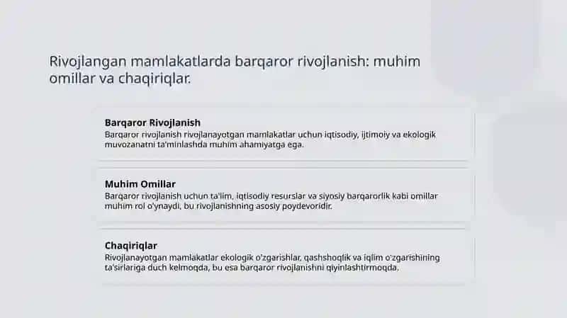 Rivojlanayotgan mamlakatlarda ,,Yashil iqtisodiyotga" õtish tajribasi 3