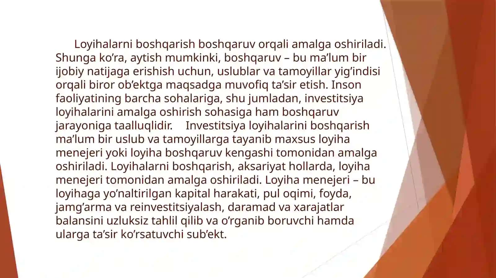 Loyiha boshqaruvi fanining predmeti va mazmuni 3
