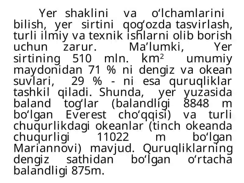 2-Ma`ruza.Yer to’g’risida umumiy ma`lumotlar 3