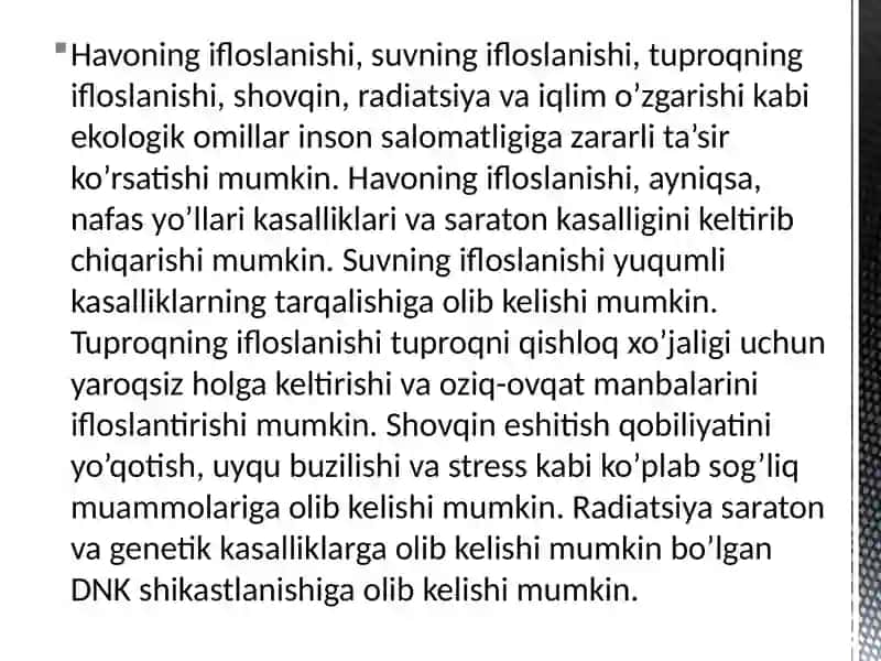 Tabiiy xavflar va zararli omillarning inson va atrof-muhitga ta’siri 3