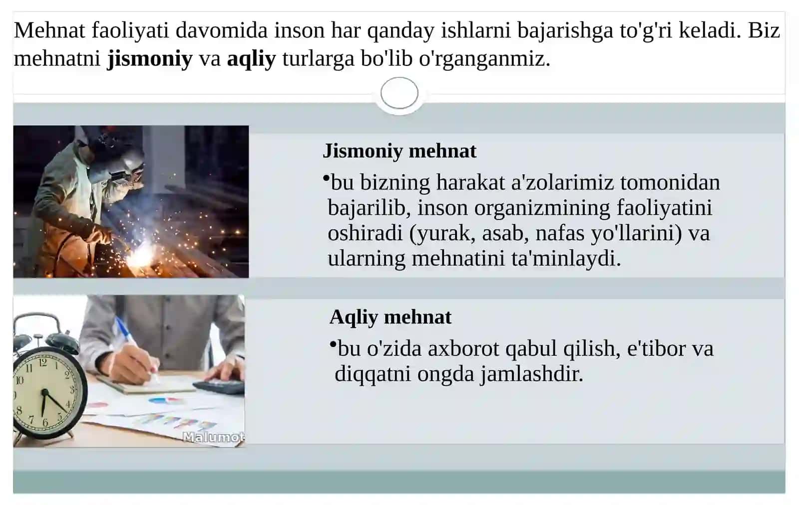 INSON FAOLIYATINING ASOSIY TURLARI. XAVFLI VA ZARARLI OMILLARNING INSON PSIXOLOGIYASIGA TA'SIRI, ULARNING TURLARI 3