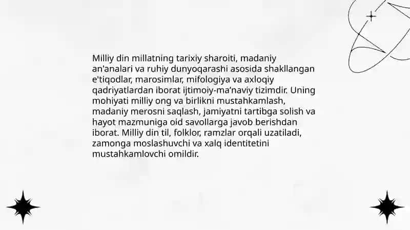 Milliy dinlarning tarifi 3