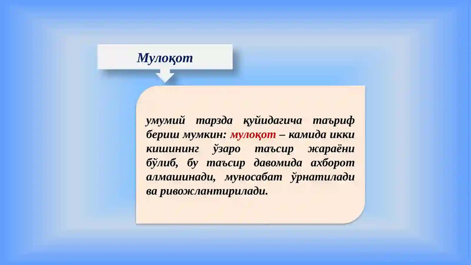 МУЛОҚОТ, НУТҚ ВА МУОМАЛА 3