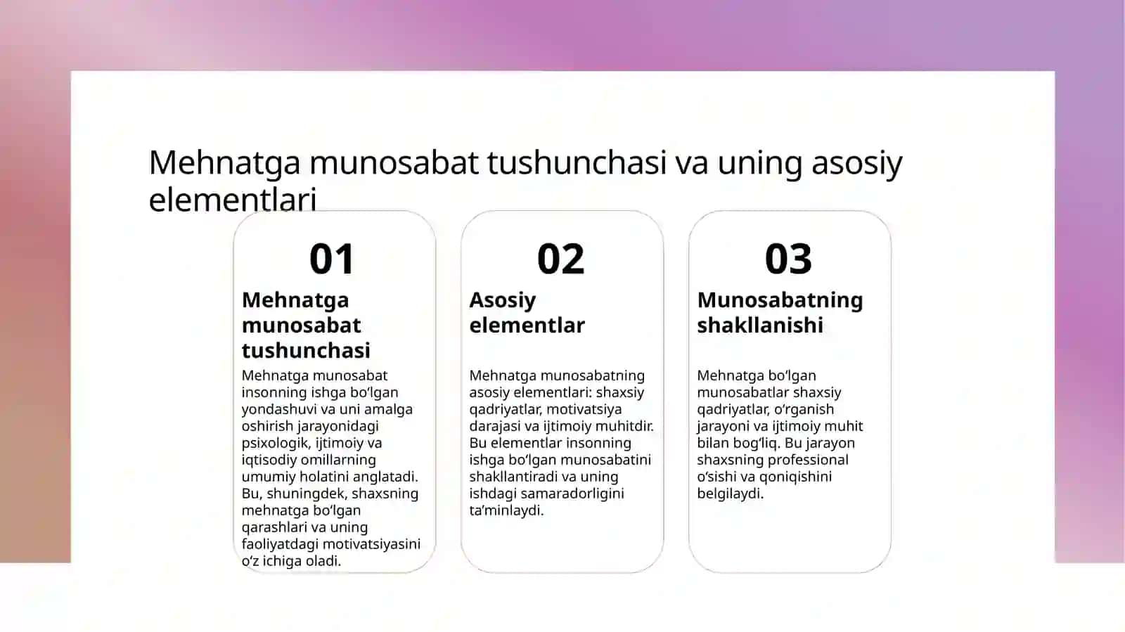 Mehnatga munosabat va undan qoniqish jarayoni 3