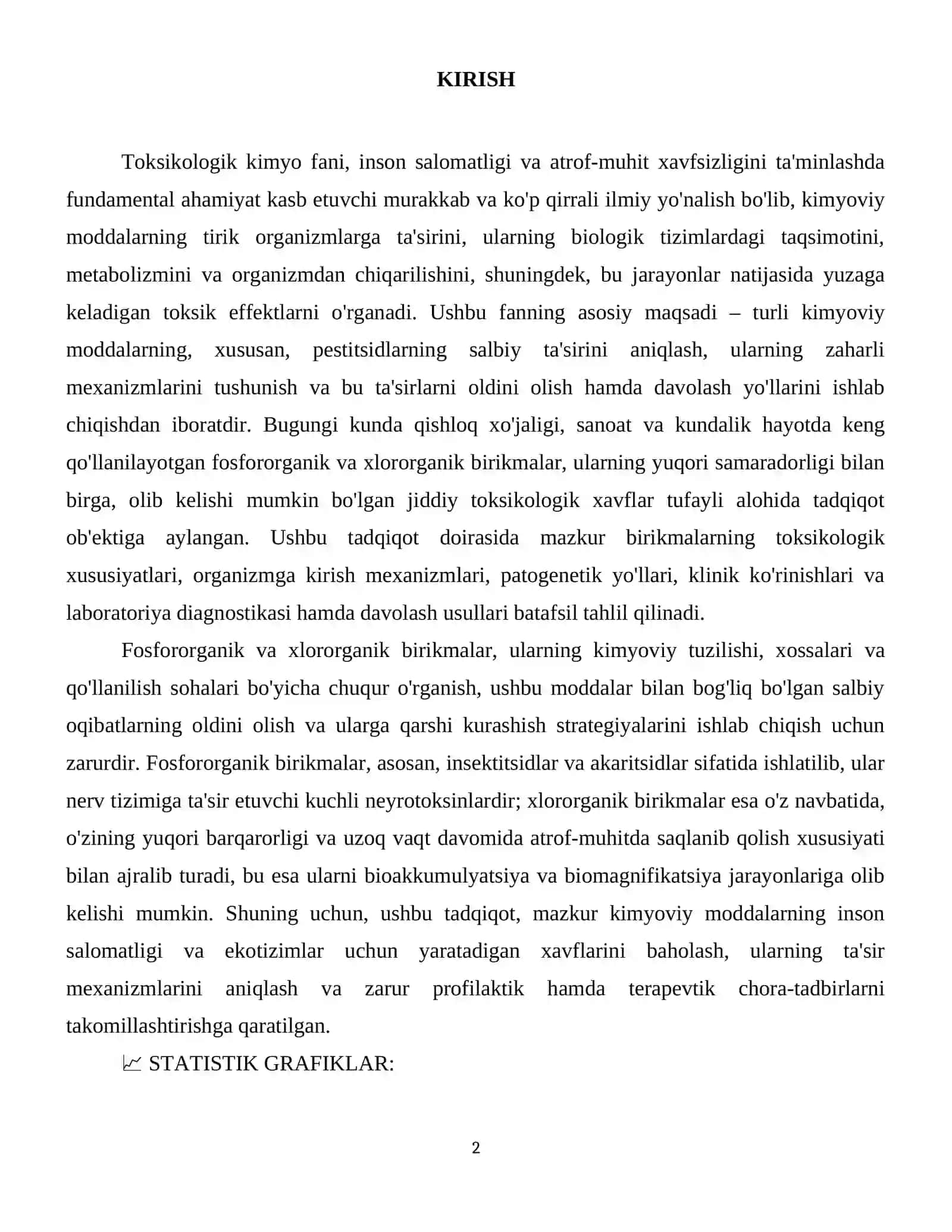 Fosfororganik va xlororganik birikmalarning toksikologik ahamiyati 3