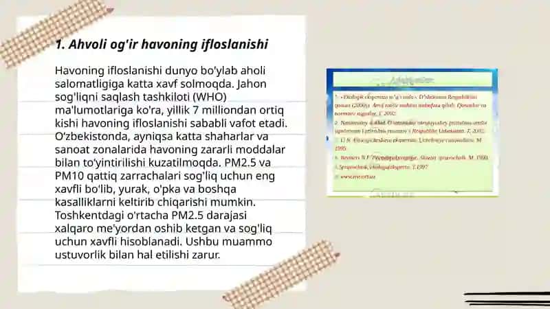O'zbekiston ekologik muammolar va ularga yechim 3