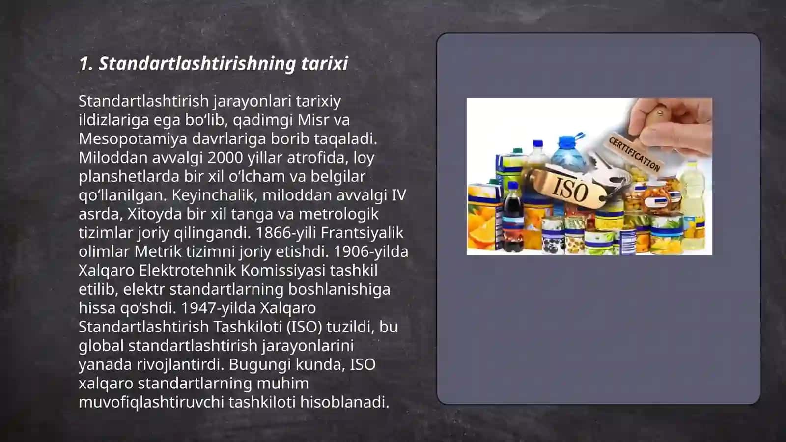 Standartlashtirish usullarini o'rganish 3