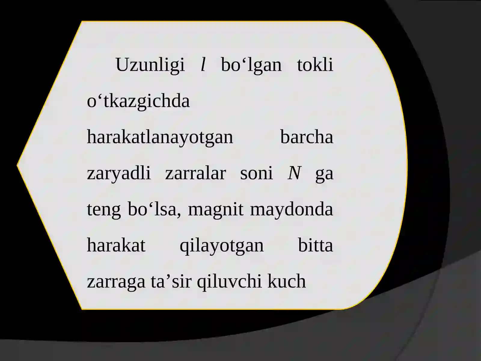 Bir jinsli magnit maydonda zaryadli zarraning harakati. Lorens kuchi 3