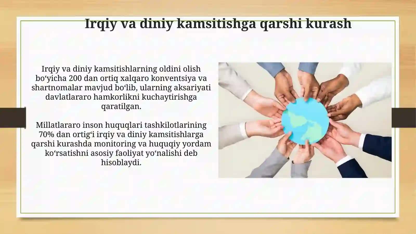 Inson huquq va erkinliklari taʼminlanishi inson huquqlari haqida xalqaro qarashlar 3