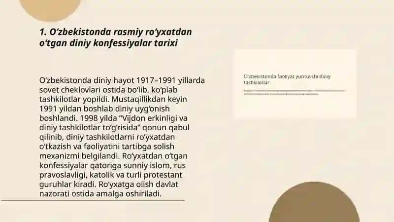 O‘zbekistonda faoliyat yurituvchi diniy konfessiyalar 3