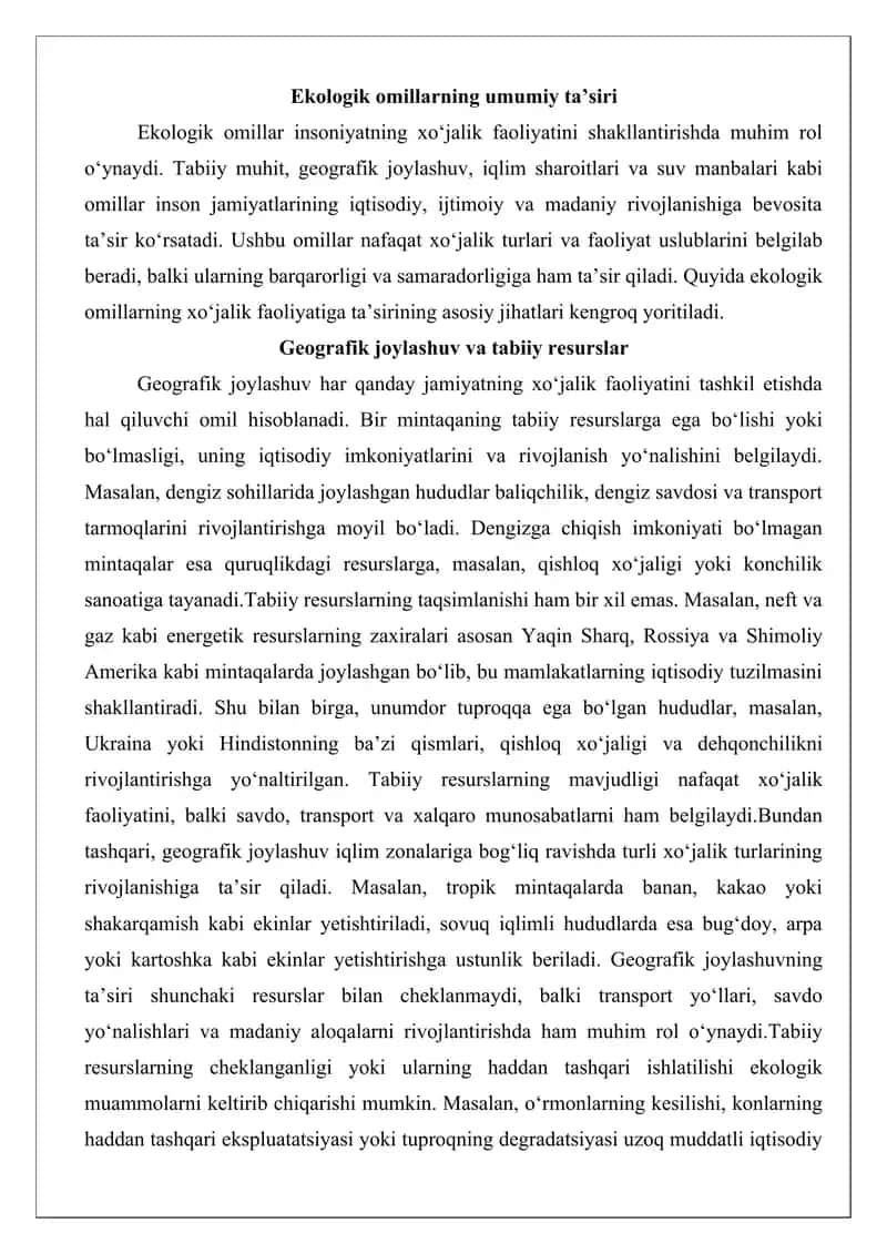 Xo‘jalik-madaniy tiplar shakllanishining ekologik omillari 3