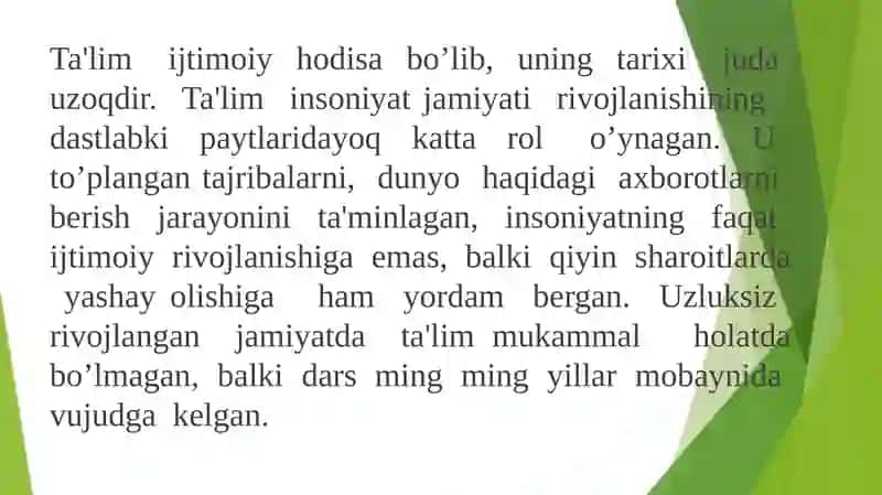 Ta'lim turlari va ta'limni tashkil etish shakllari 3