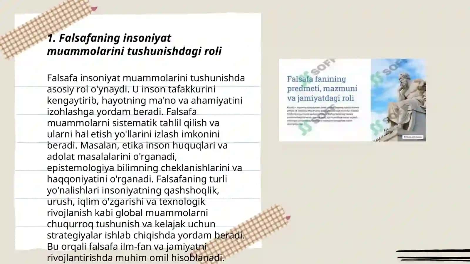 Insoniyatning muhim muammolarini hal qilishda falsafaning roli 3