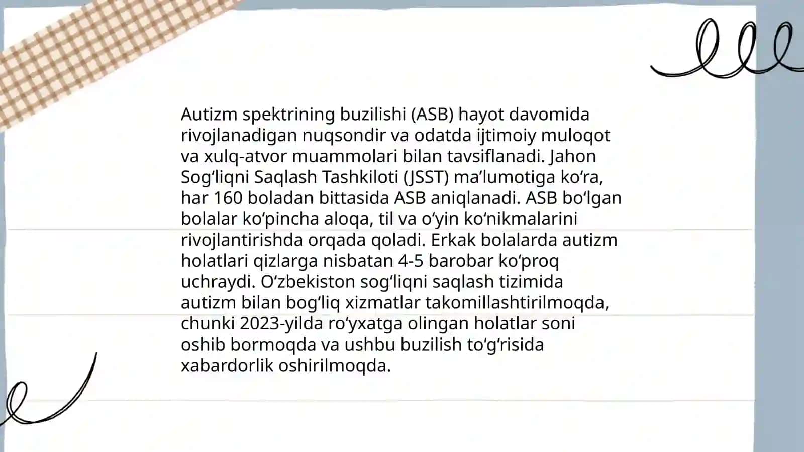 Autizm spektrining buzilishi 3