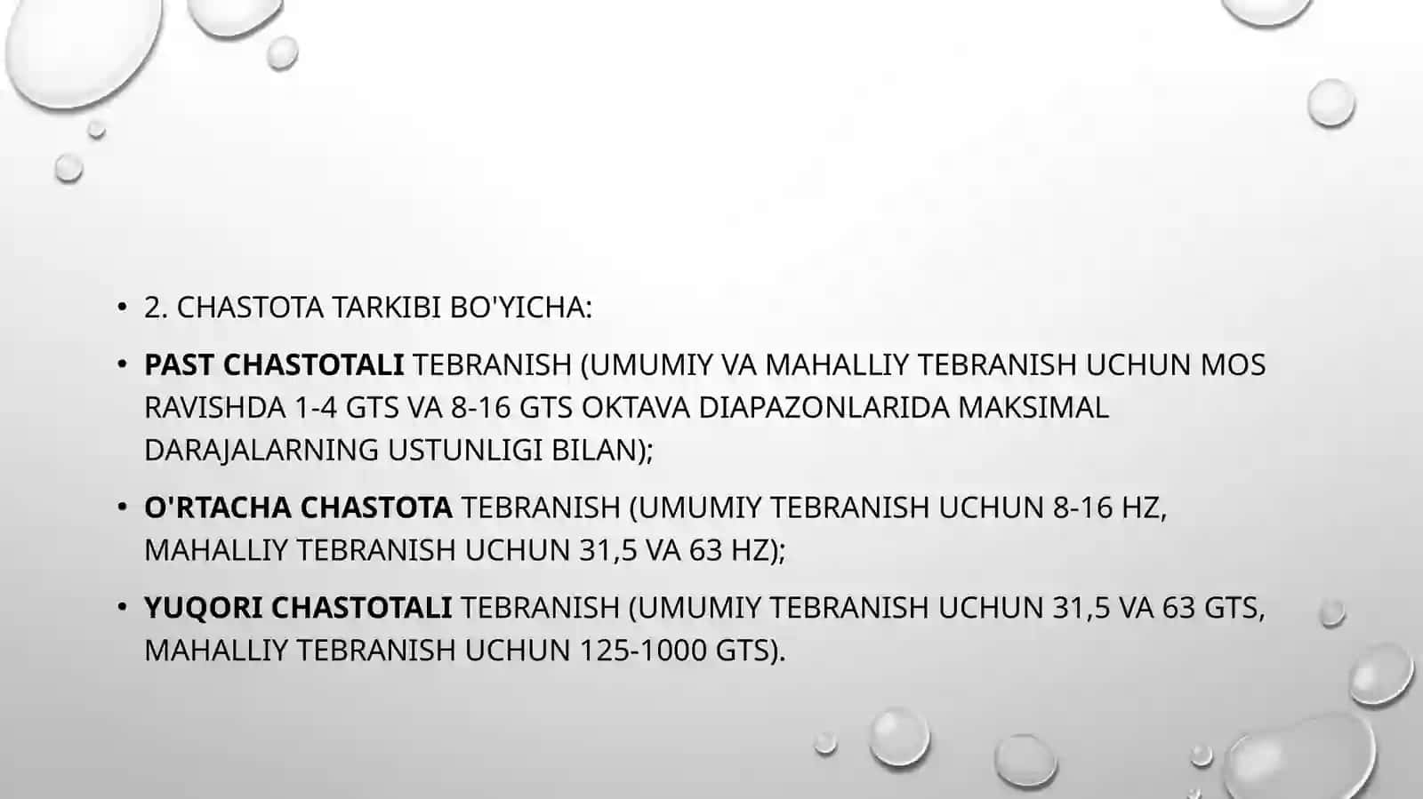 Qishloq xo’jalik ishlarida tebranish manbai, uning miqdoriy sifatlari, tasirining olish choralari 3