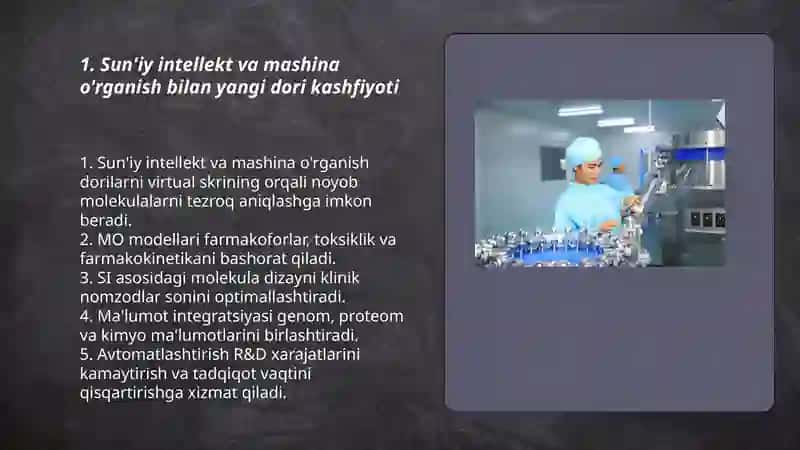 Sun'iy intellekt va mashina o'rganish bilan yangi dori kashfiyoti 3