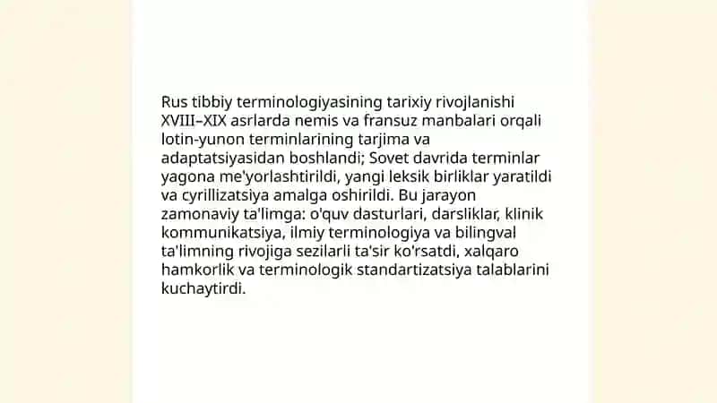 Zamonaviy tibbiyotda rus va lotin tillarining taraqqiyot aspektlari va zamonaviy ta’limda qo’llash tamoyillari 3