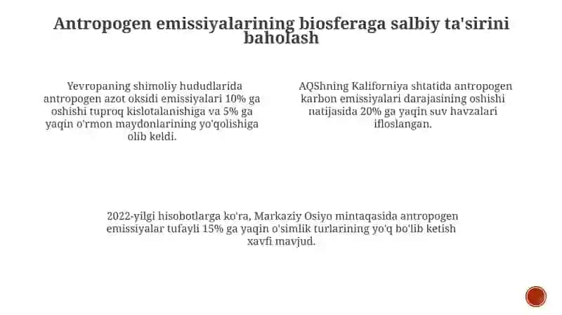 Antropogen omillarning biosferaga salbiy tasirini kamaytirish 3