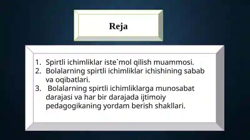 Bolalarnings spirtli ichimliklar ichishining sababi va oqibatlari 3