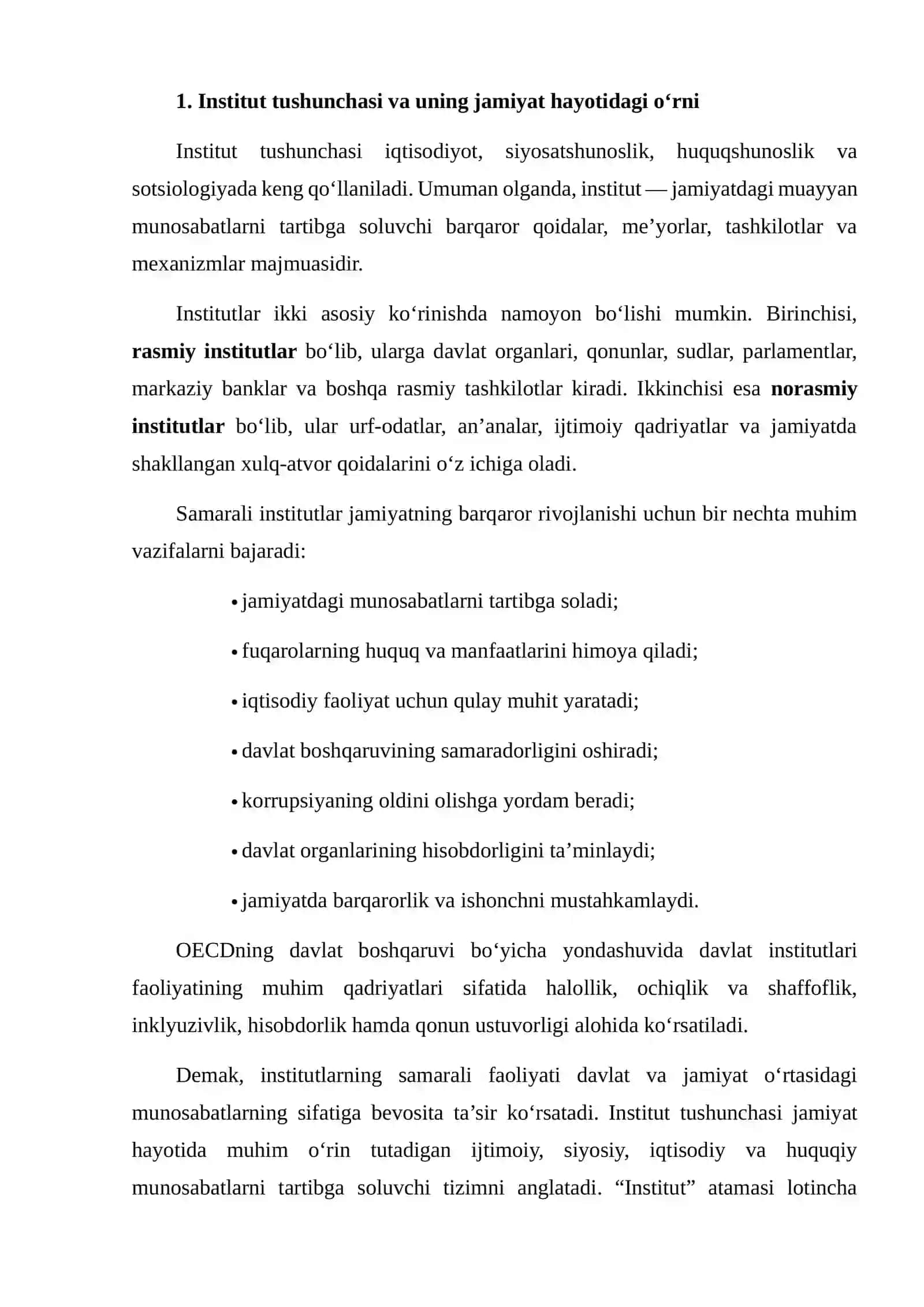 JAHON AMALIYOTIDA KENG TARQALGAN INSTITUTLAR FAOLIYATINI O’RGANISH 3