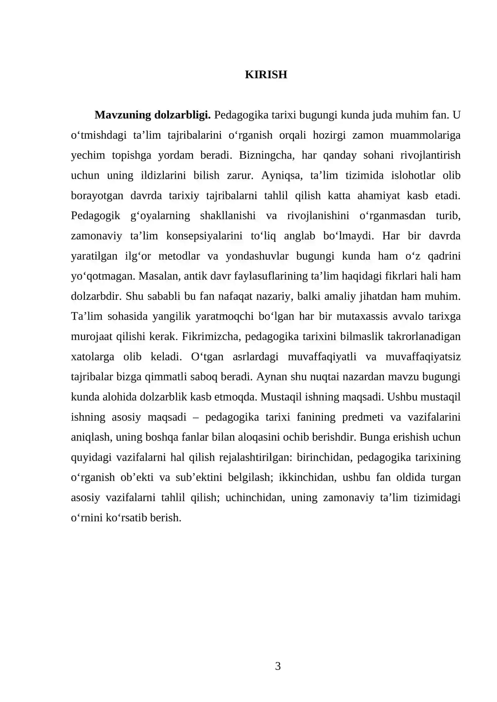 Pedagogika tarixi fanining predmeti va vazifalari 3