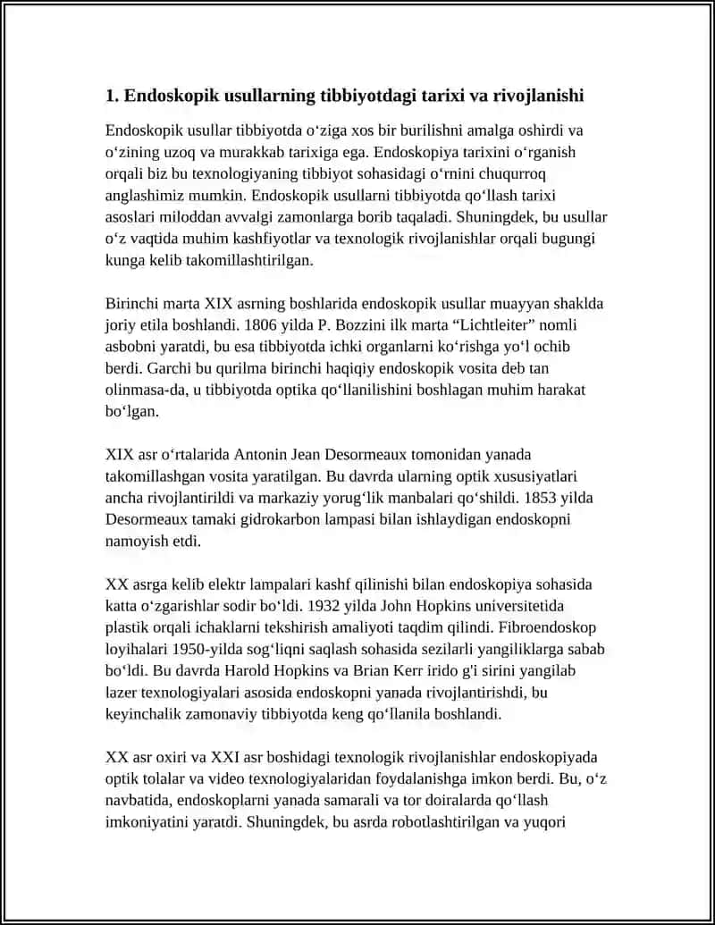TIBBIYOTDA ENDOSKOPIK USULLARNI QOʻLLANISHI 3