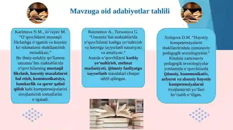 "MAKTABDA O‘QUVCHILARNI MUSTAQIL HAYOTGA TAYYORLASH SAMARADORLIGINI OSHIRISH" 3