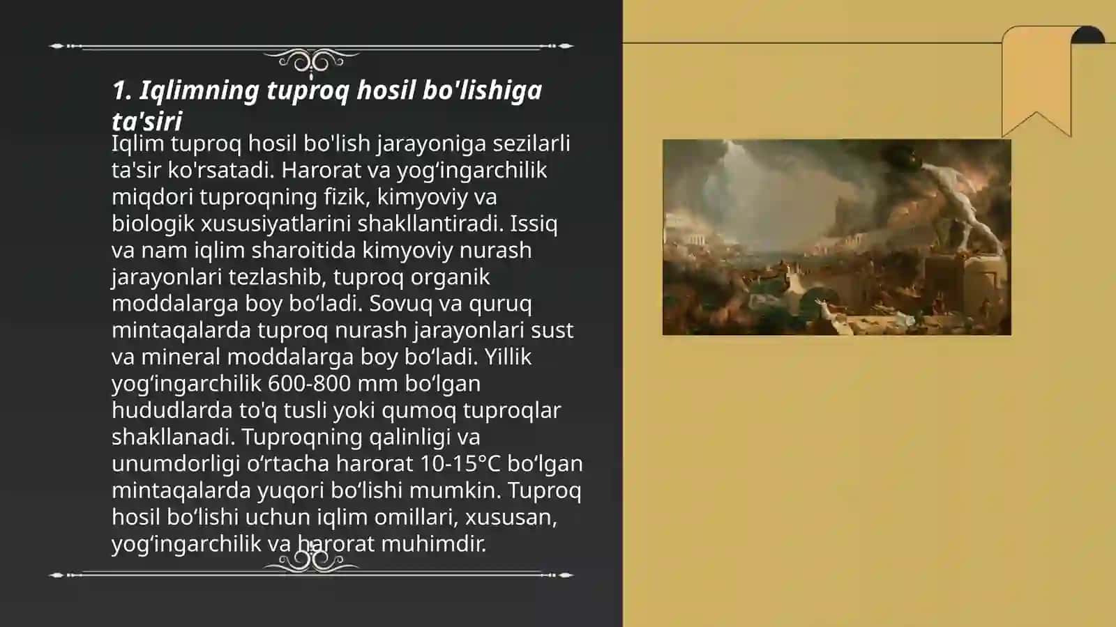 Tuproq hosil bôlishida iqlimning õrni 3