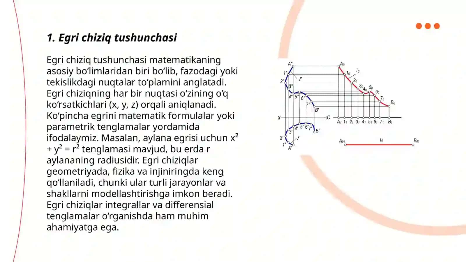 Egri chiziqning oddiy va mahsus nuqtalari 3