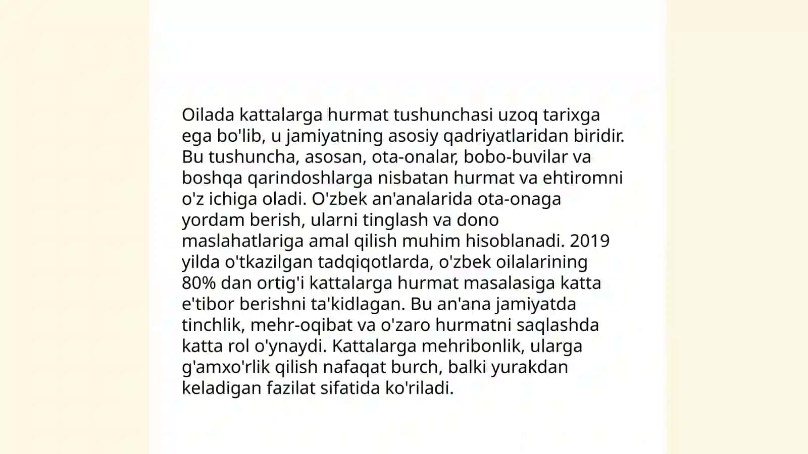 Oilada kattalarga hurmat va kichiklarga izzat tushunchasi 3