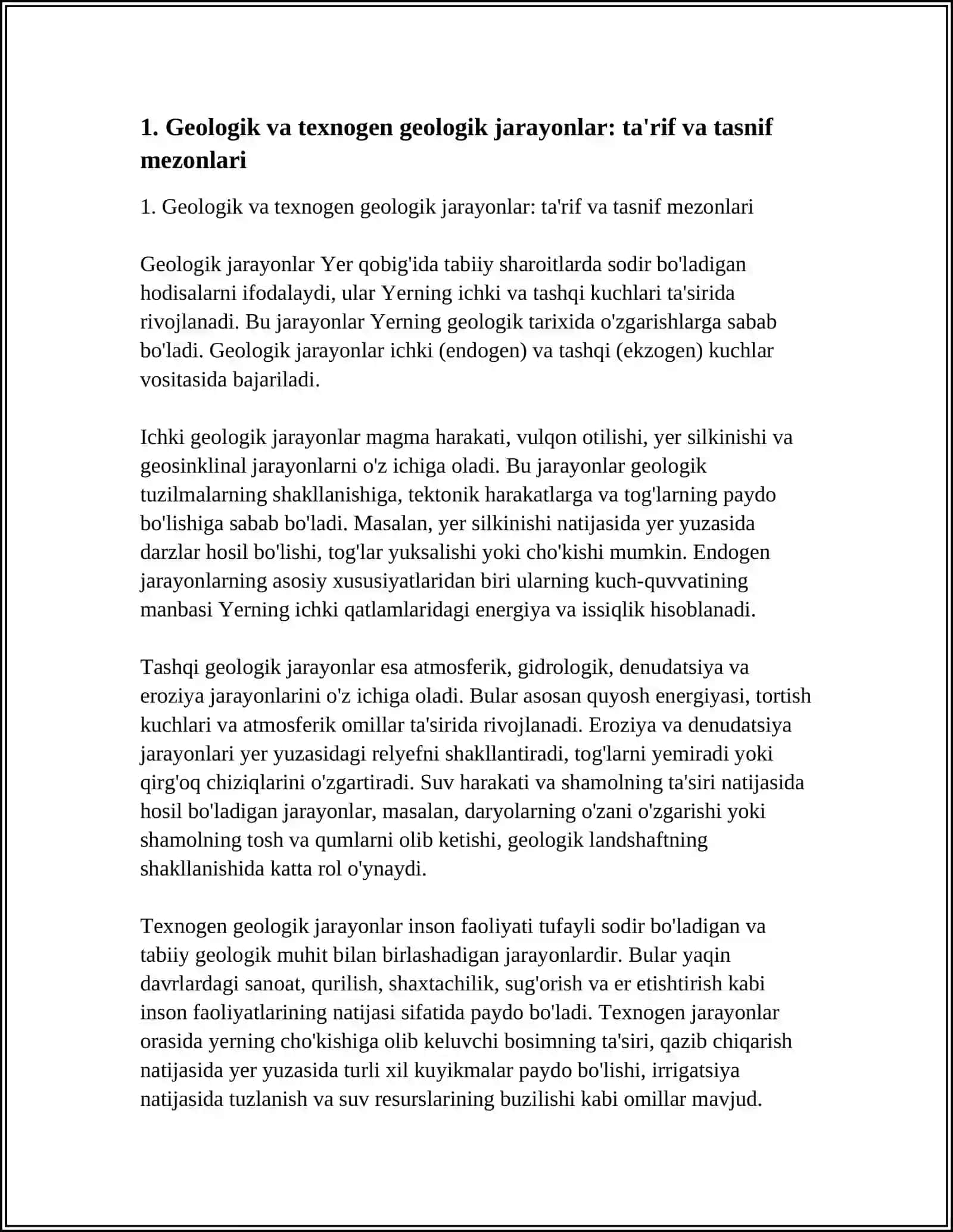 GEOLOGIK VA TEXNOGEN GEOLOGIK JARAYONLAR VA HODISALARNING TASNIFI 3