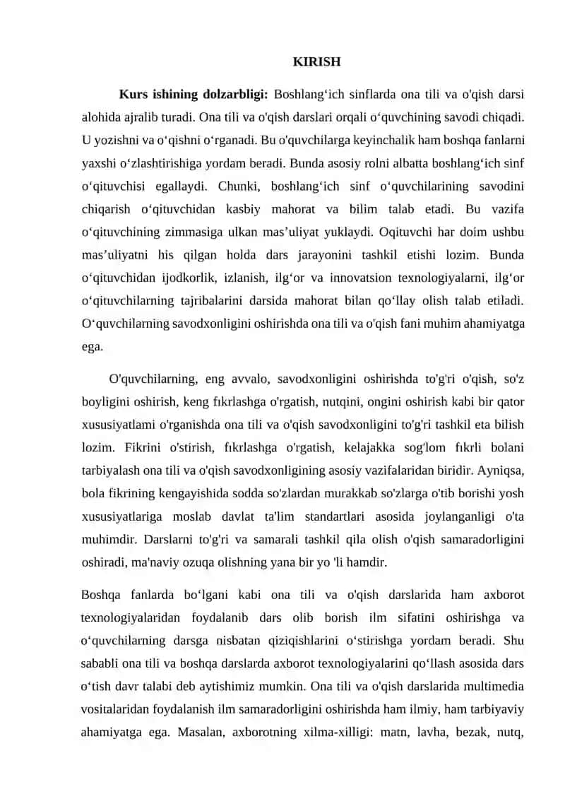 Ona tili o‘qitish metodikasi 3
