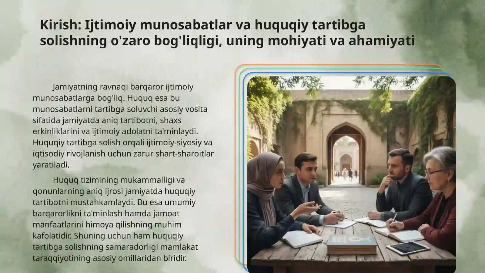 Ijtimoiy munosabatlarni huquqiy jihatdan tartibga solish 3