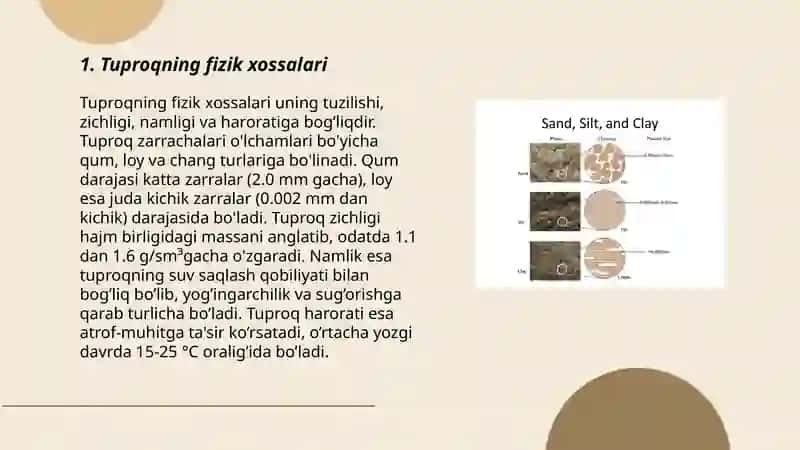 Tuproqning xossalari tuzilishi va klassifikatsiyasi 3