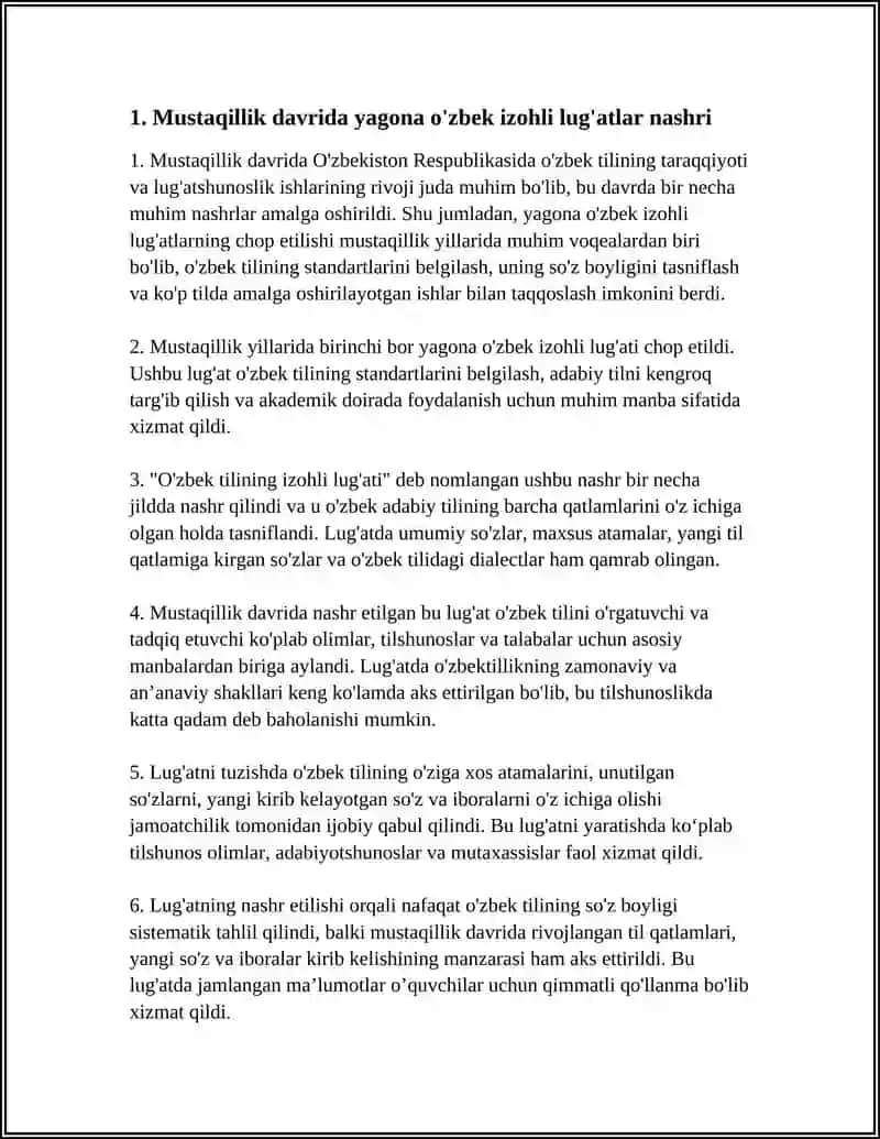 ISTIQLOL DAVRI O'ZBEK LUG'ATSHUNOSLIGI ERISHGAN YUTUQLARI 3