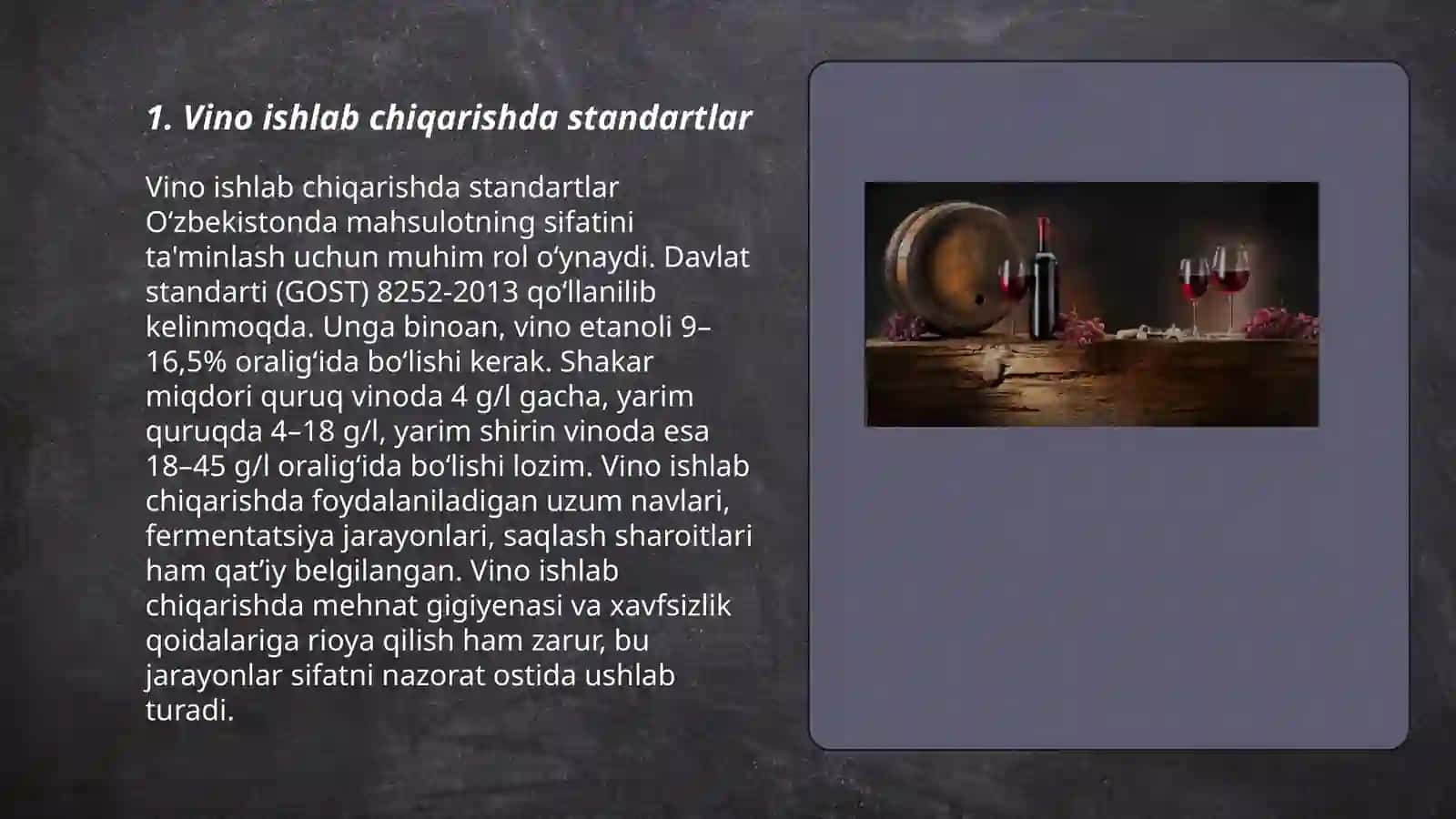 Vino mahsulotlarining sifati va xafsizligi 3