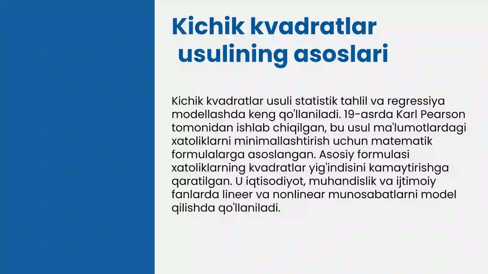 Kichik kvadratlar usuli 3