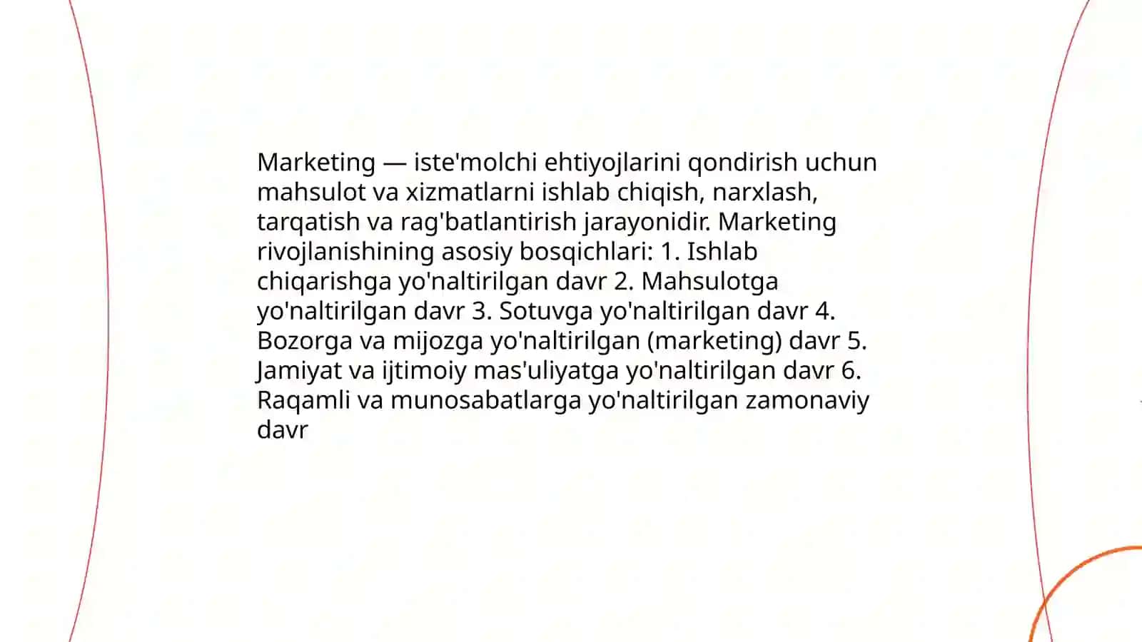 Marketing va uning rifojlanishining asosiy bosqichlari 3