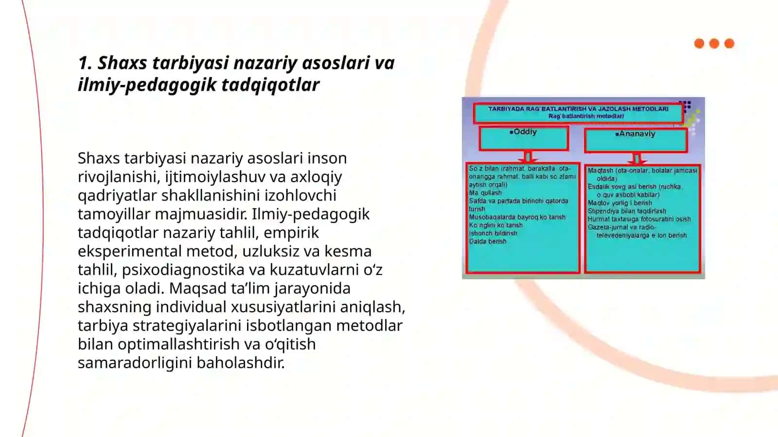 Shaxs tarbiyasi va rivojlanish toʻgʻrisidagi fan ilmiy pedagogika tadqiqotlar va metodlar 3