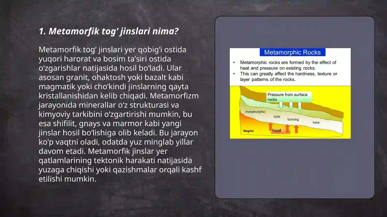 Metamorfik togʻ jinslari klassifikatsiyasi 3
