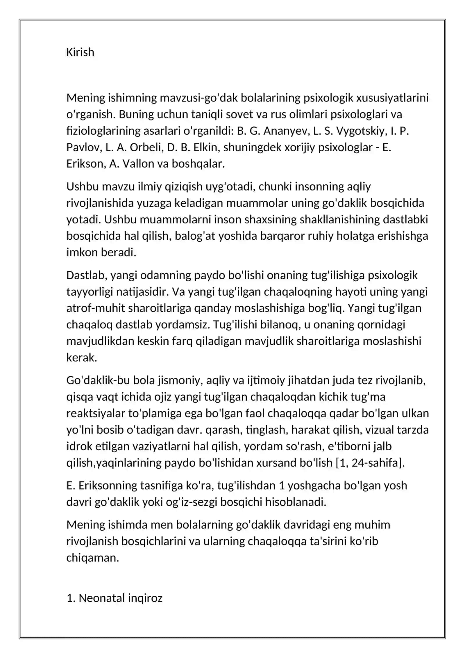 Chaqaloqlik davrida jismoniy rivojlanish 3
