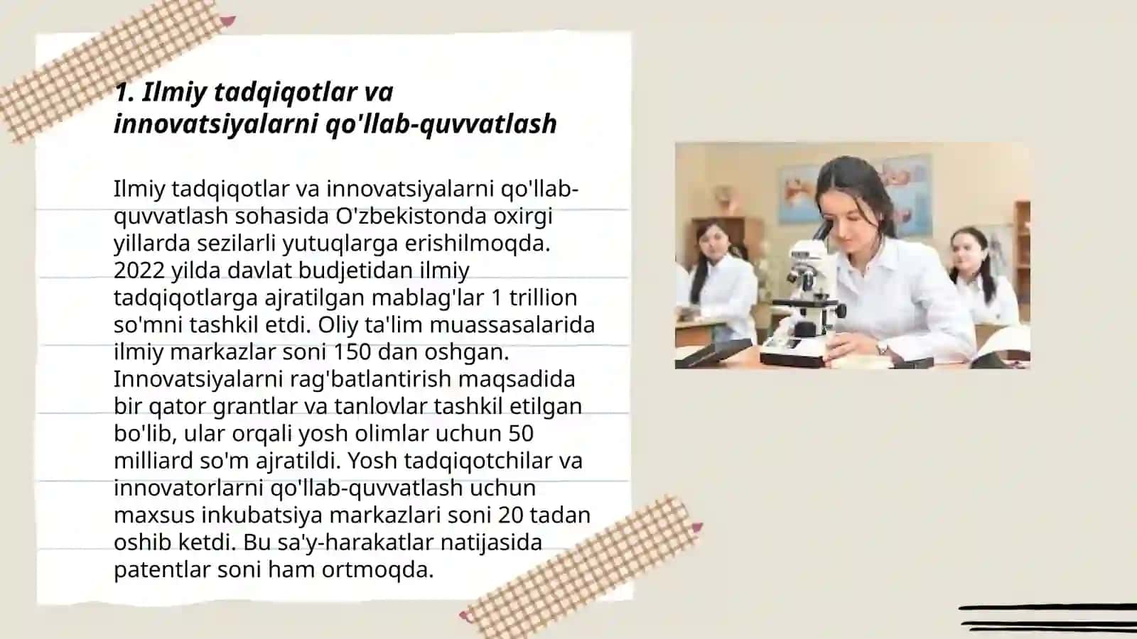 O'zbekistonda ilm - fan va yoshlar siyosatiga etibor 3